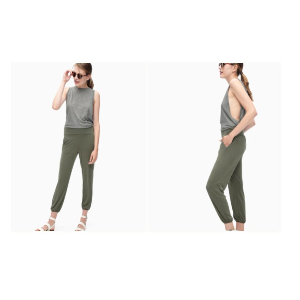 NWT Splendid Women's Jersey Beach Pants Color Olive Green Size XL $130 I033
